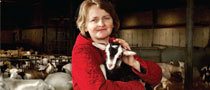 Siobhán Ní Gháirbhith from St Tolas Cheese holding a Goat