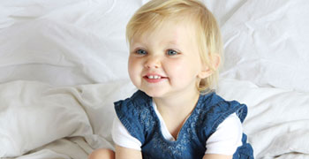 A baby smiling