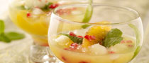 Melon and Orange Cocktail with Pomegranite Seeds