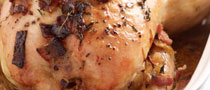 Whole Chicken with Braised Root Vegetables and Mashed Potato