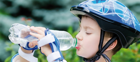 Kid drinking water