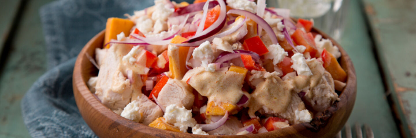 Sweet potato salad chilli chicken recipe