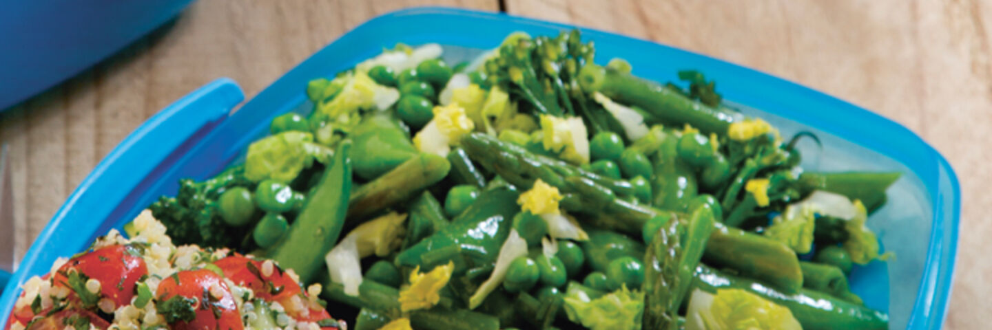 Big Green Vegetable Salad with Herby Dressing 