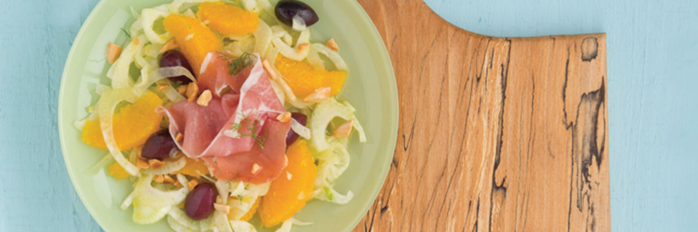 Fennel orange and prosciutto salad