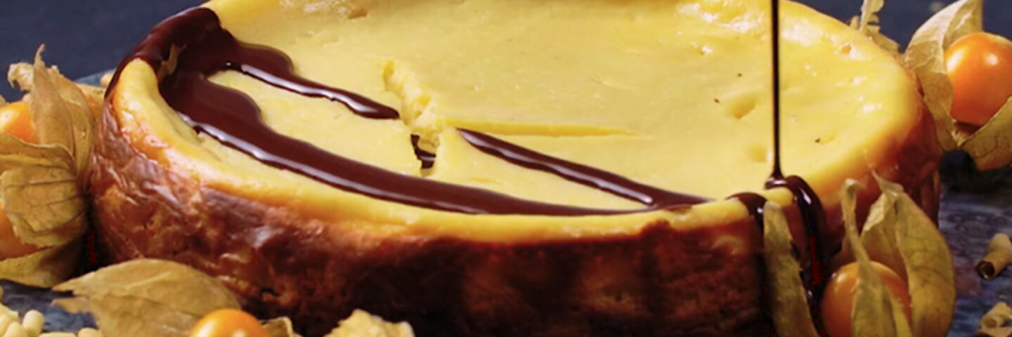 Baked Chocolate-Glazed Baileys Cheesecake