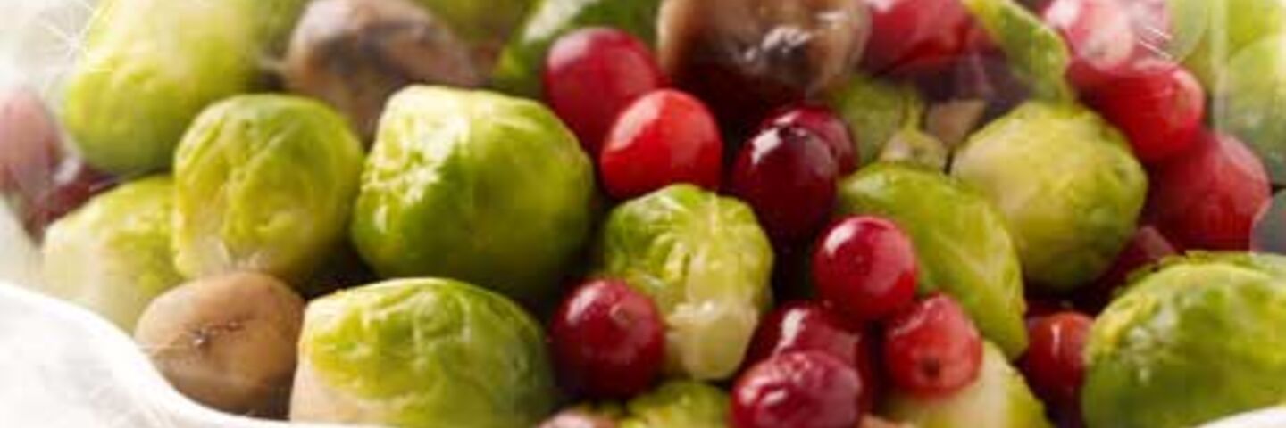 Brussels Sprouts with Caramelised Chestnuts & Cranberries