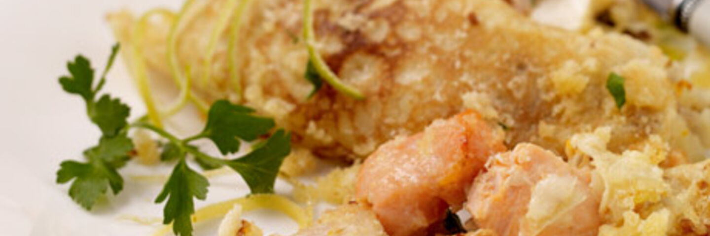 Creamy Seafood Crêpes with a Herb and Lemon Crust