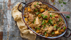 Autumnal chicken pumpkin quinoa pot recipe