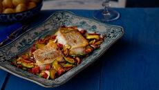 Crispy cod chorizo courgette recipe