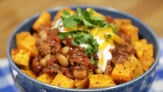 Chilli with Sweet Potato Cubes