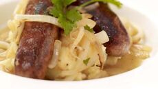Bangers and Mash with Onion Gravy