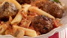 Homemade Meatballs with Tomato Sauce & Penne Pasta