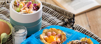 Baked Cauliflower Cups with Spicy Slaw 