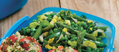 Big Green Vegetable Salad with Herby Dressing 