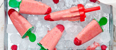 Peach And Raspberry Yogurt Ice Pops