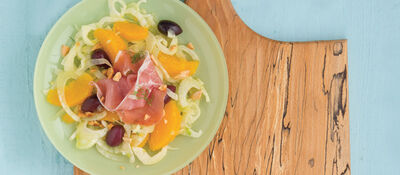 Fennel orange and prosciutto salad
