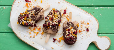 Almond butter and banana chocolate coated pops recipe