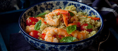 Prawns with quinoa