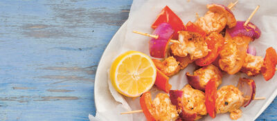 Red curry monkfish skewers recipe