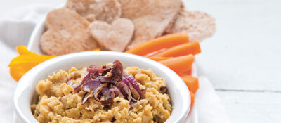 Roasted red onion hummus recipe