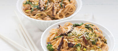 Shiitake noodles with ginger and sesame recipe
