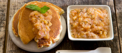 Siobhan peach pineapple basil ginger compote