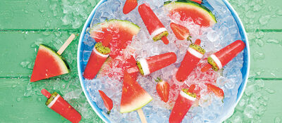 Watermelon fruit cocktail pops recipe