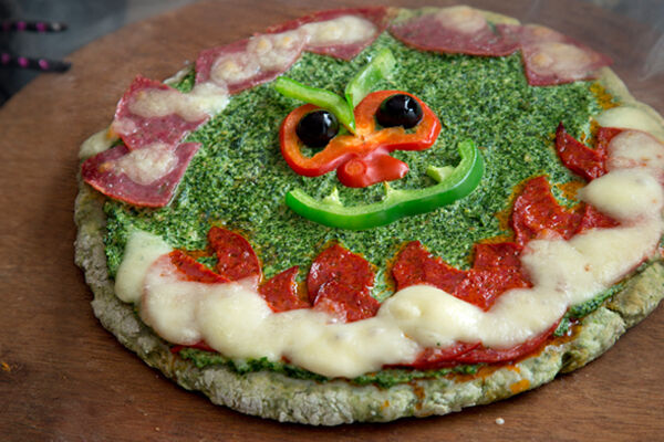 Green ghouly pizza recipe