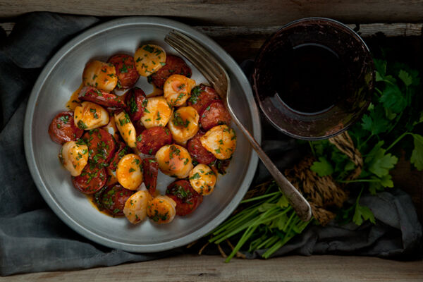 Scallops chorizo supper recipe