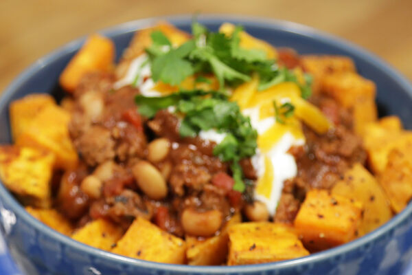 Chilli with Sweet Potato Cubes