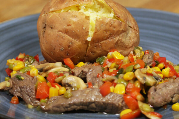 Marinated Steak Baked Potato