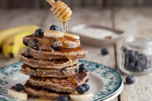 Blueberry and banana pancakes