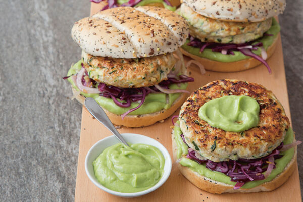 Courgette chicken fennel burgers