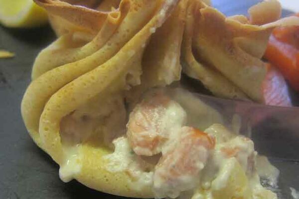 Smoked salmon pancake recipe