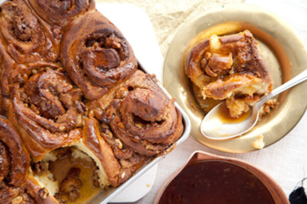Apple and Orange Buns to share with a Butterscotch and Whiskey Glaze
