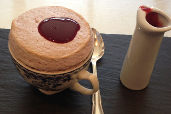Blackberry Soufflé with Pastry Cream