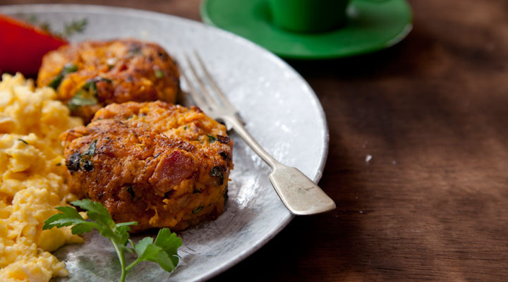 Bacon sweet potato cakes recipe