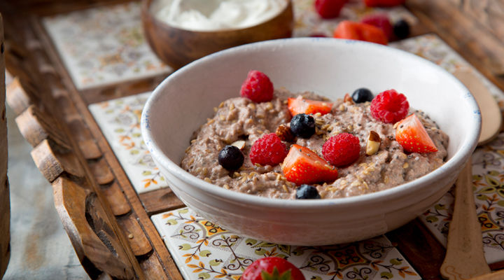 Flaxseed porridge cacao nibs recipe