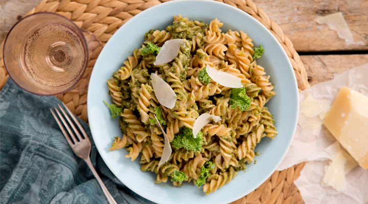 Fusilli kale walnut pesto recipe