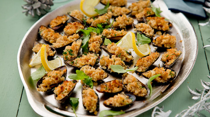 Garlic stuffed mussels recipe