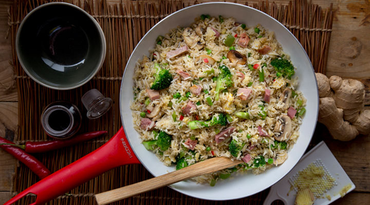 Ham egg stir fry recipe1