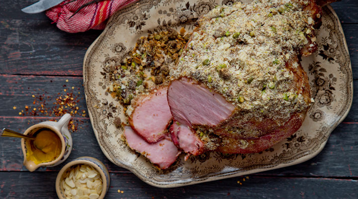 Ham pistachio almond crust recipe