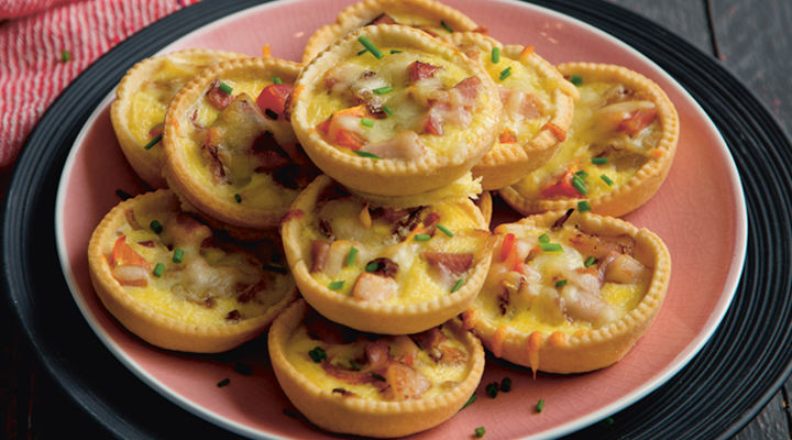 Ham sun dried tomatoes mini quiches recipe
