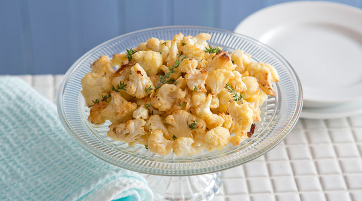 Parmesan roast cauliflower garlic thyme recipe