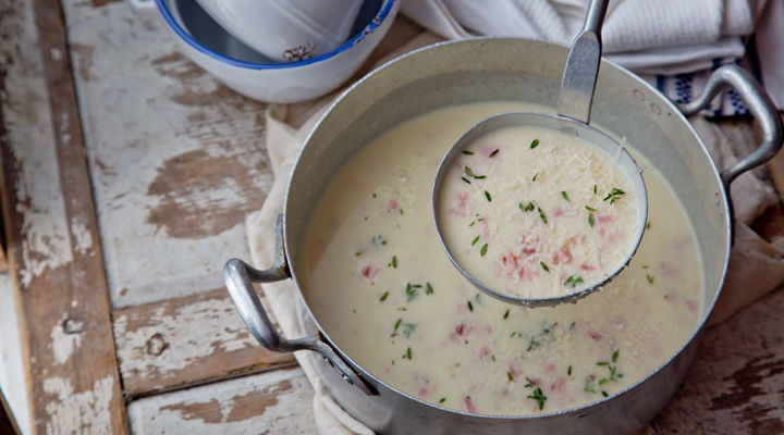 Potato bacon parmesan soup recipe
