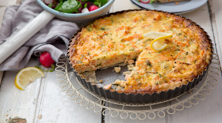 Salmon cheddar quiche recipe