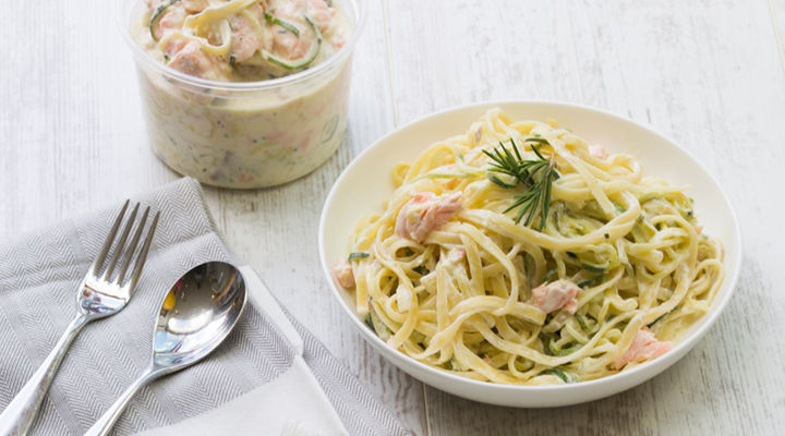 Salmon pasta courgetti recipe