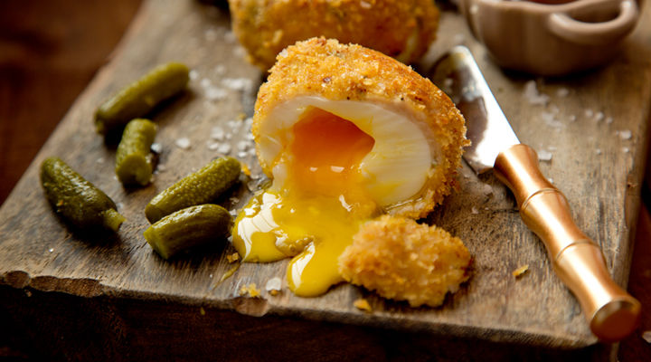Scotch eggs brown sauce recipe