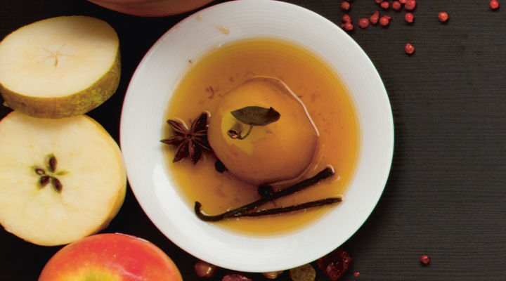 Spiced poached pears recipe