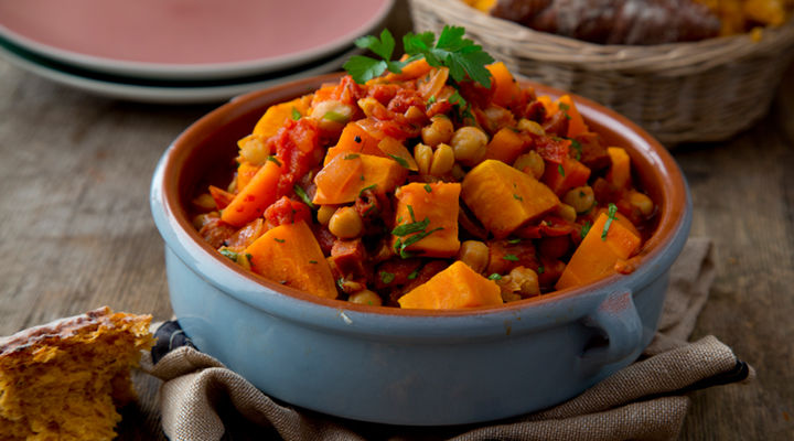 Sweet potato chickpea chorizo stew recipe